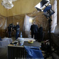 Der Kameramann filmt die restauratorischen Arbeiten an der Decke im Empfangssalon. © 2014 Betrieb für Bau und Liegenschaften Mecklenburg-Vorpommern