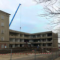 6.2.2019 - Der Anbau ist bereits entkernt und die ersten Platten des ehemaligen Ärztehauses werden abgetragen. © 2019 Betrieb für Bau und Liegenschaften Mecklenburg-Vorpommern
