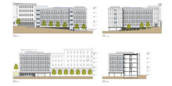 Gebäudeansichten des geplanten Neubaus Haus 4 in der Blücherstraße 1-3 © 2019 ARGE buttler brenncke architekten  Rostock