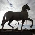 Pferdeskulptur auf dem Portal © 2020 SBL Schwerin