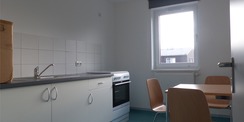 Blick in die Küche einer Wohneinheit im 2. Obergeschoss © 2021 SBL Greifswald