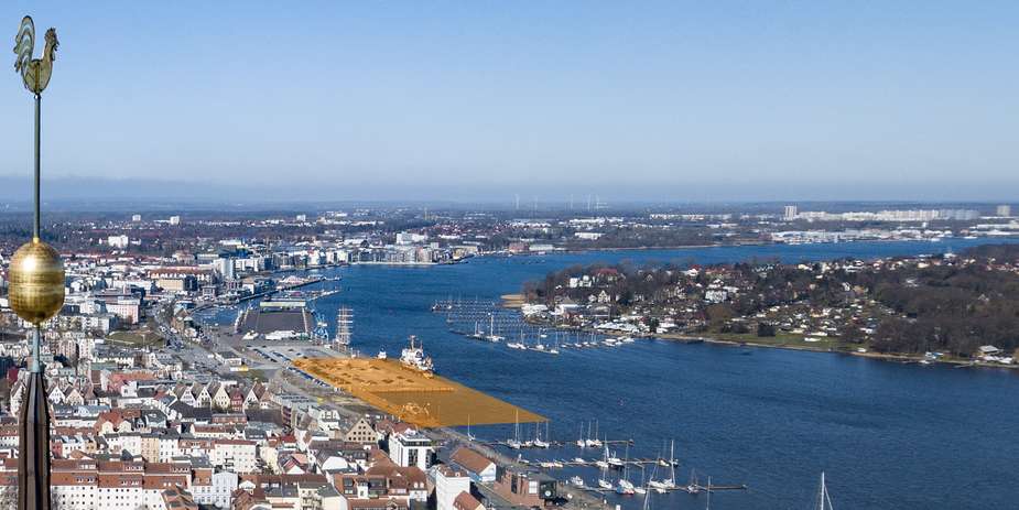 Ideen für einen Baukörper werden gesucht - im Bereich der orange markierten Fläche soll der Neubau entstehen - die genaue Position ist in der Ausschreibung beschrieben. © 2018 Holger Martens Rostock Ideen für einen Baukörper werden gesucht - im Bereich der orange markierten Fläche soll der Neubau entstehen - die genaue Position ist in der Ausschreibung beschrieben. © 2018 Holger Martens Rostock