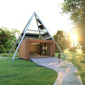 Grafik des Pavillons mit Solarpyramide. © 2021 matrix architektur rostock