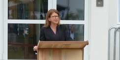 Katy Hoffmeister  Justizministerin Mecklenburg-Vorpommerns  bei Ihrem Grußwort © 2021 SBL Greifswald