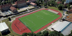 Luftbildaufnahme der Sportplatzanlage © 2021 S. Knoche Weitzel Sportstättenbau