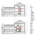 Querschnitt Bürobereich  Längsschnitt Lesesaalanbau - AFU-Planung von 2018 © 2018 Architekturbüro Fred Kurt Lesche
