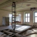 Schloss 1. Obergeschoss - Saal mit provisorischer Abstützung und freigelegten Kappendecken © 2022 SBL Greifswald