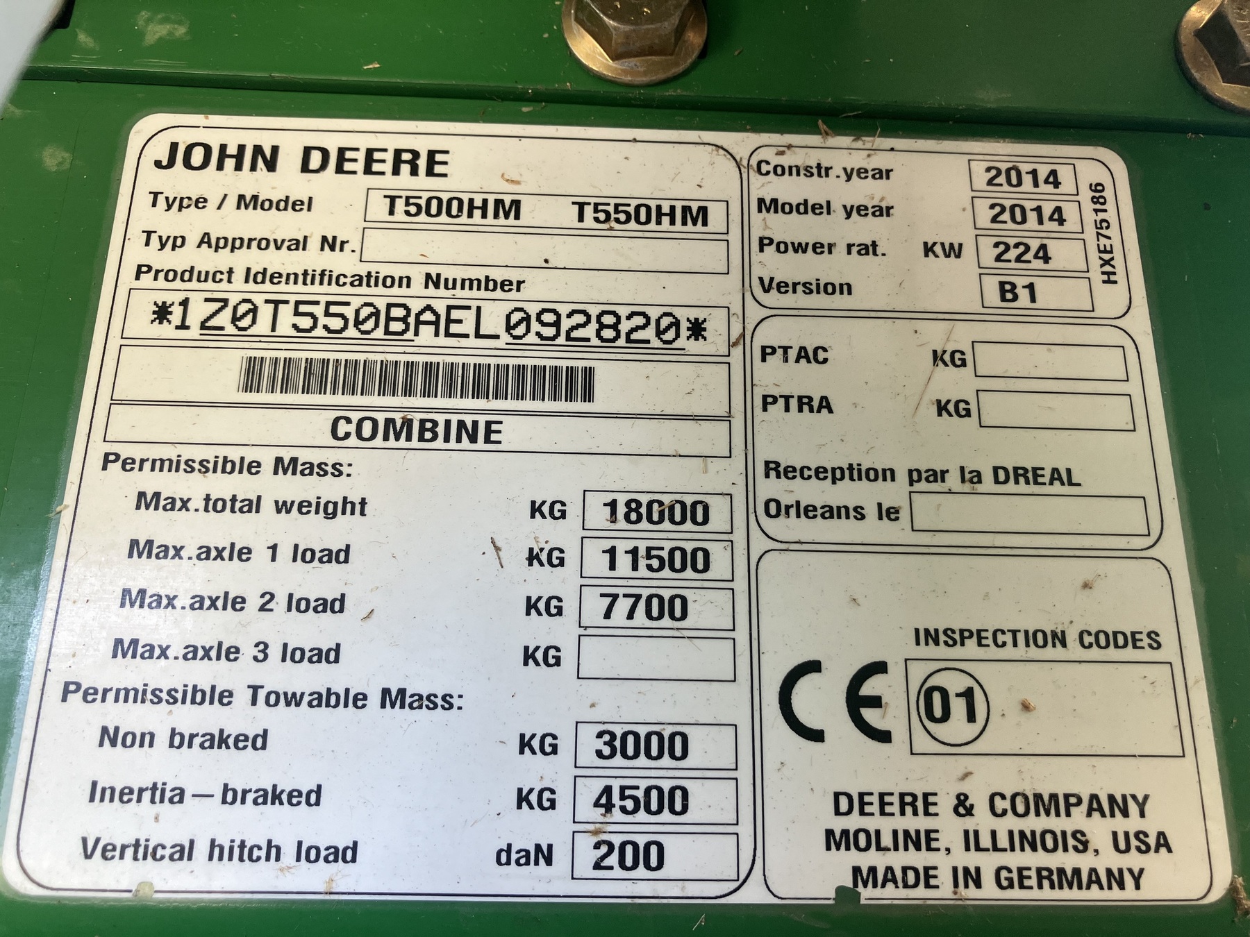 John Deere T550 HM 64600030731152 © GM Bilder