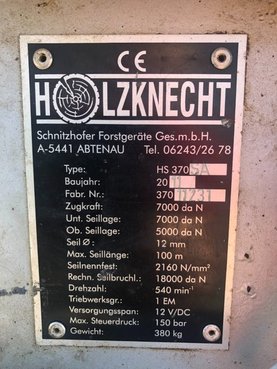 Holzknecht HS 370 SA Getriebeseilwinde 190463665 © GM Bilder