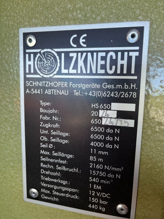 Holzknecht Seilwinde HS 650 Schildbreite 1,9m 190440842 © GM Bilder