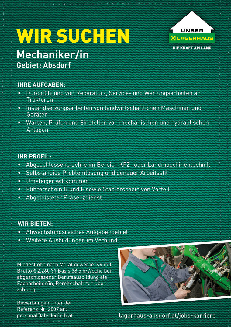 Stellenanzeige_2007 Mechanikerneu © Archiv Stellenanzeige_2007 Mechanikerneu © Archiv